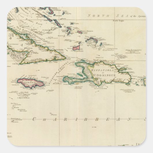 Sticker Carré Îles de l'Inde occidentale 2 (Devant)