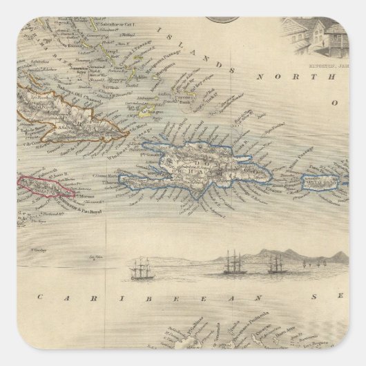 Sticker Carré Îles de l'Ouest 3 (Devant)