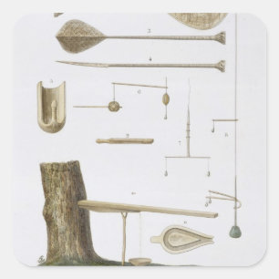 Sticker Carré Îles de société : pangas, hameçons et tout aut