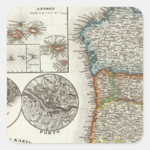 Sticker Carré Îles du Portugal et de Cap Vert