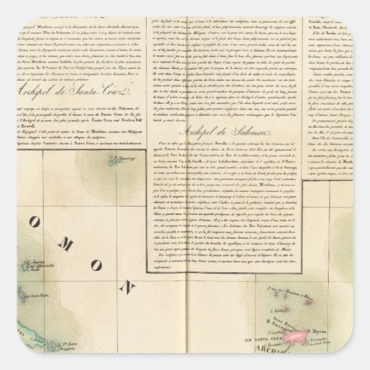 Sticker Carré Îles Salomon Océanie no 33 (Devant)