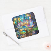 Sticker Carré Illuminated Blooming Lotus Flower (Enveloppe)