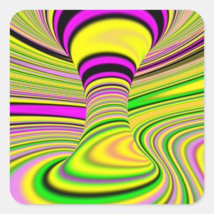 Sticker Carré illusion optique colorée