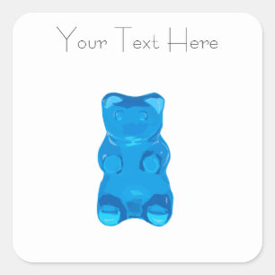 Sticker Carré Illustration bleue de Gummybear