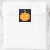 Sticker Carré Illustration Citrouille d'Halloween Drôle cadeau e (Sac)