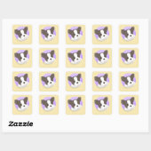 Sticker Carré Illustration de chien mignon (Feuille)