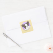 Sticker Carré Illustration de chien mignon (Enveloppe)