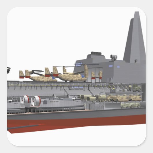 Sticker Carré Illustration de découpe (Devant)