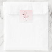 Sticker Carré Illustration de Flamant rose rose mou (Sac)