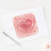 Sticker Carré Illustration de la Saint Valentin (Enveloppe)