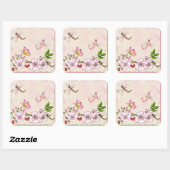 Sticker Carré Illustration de l'histoire de la fleur de cerisier (Feuille)