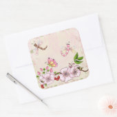 Sticker Carré Illustration de l'histoire de la fleur de cerisier (Enveloppe)