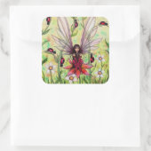 Sticker Carré Illustration de l'Imaginaire de la fée Ladybug (Sac)