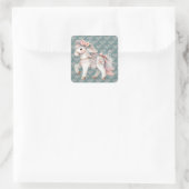 Sticker Carré Illustration de l'Imaginaire Floral Pastel Horse (Sac)