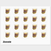 Sticker Carré illustration de maison confortable (Feuille)