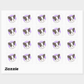 Sticker Carré Illustration de mignon chien (Feuille)