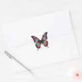 Sticker Carré Illustration de papillon coloré (Enveloppe)