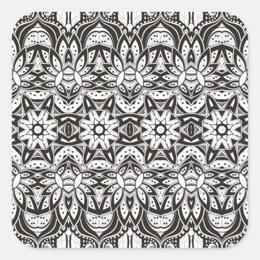Sticker Carré Illustration de style tribal inspirée (Devant)