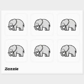 Sticker Carré Illustration d'éléphant minimal équilibré (Feuille)