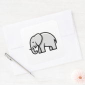 Sticker Carré Illustration d'éléphant minimal équilibré (Enveloppe)