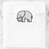 Sticker Carré Illustration d'éléphant minimal équilibré (Sac)
