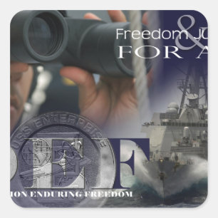 Sticker Carré Illustration des membres d'équipage