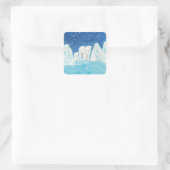 Sticker Carré Illustration des ours polaires (Sac)