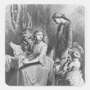 Sticker Carré Illustration 'des peines de Werther
