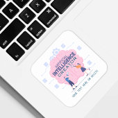 Sticker Carré Illustration du cerveau rose Intelligence artifici
