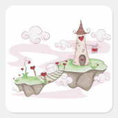 Sticker Carré Illustration du château d'amour flottant Imaginair (Devant)