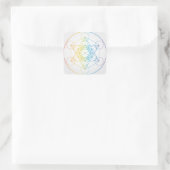 Sticker Carré Illustration du cube de Metatron Couleurs arc-en-c (Sac)