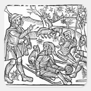 Sticker Carré Illustration du Kalendar des bergers