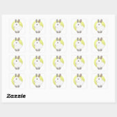 Sticker Carré Illustration du lapin mignon (Feuille)