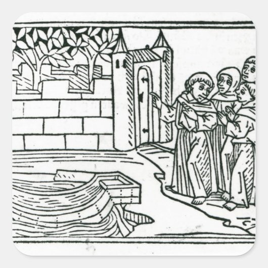 Sticker Carré Illustration du "Voyage de St. Brendan" (Devant)