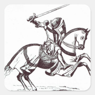 Sticker Carré Illustration d'un chevalier Templar