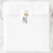 Sticker Carré Illustration d'une fille chef unique (Sac)