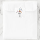Sticker Carré Illustration d'une fille chef unique (Sac)