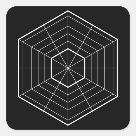 Sticker Carré Illustration hexagonale parallèle (Devant)