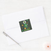 Sticker Carré Illustration jaune vert Saint Patrick`s day (Enveloppe)