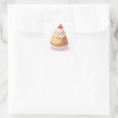 Sticker Carré Illustration Pastel joueuse (Sac)