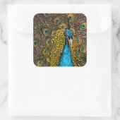 Sticker Carré Illustration Peacock Splendor (Sac)