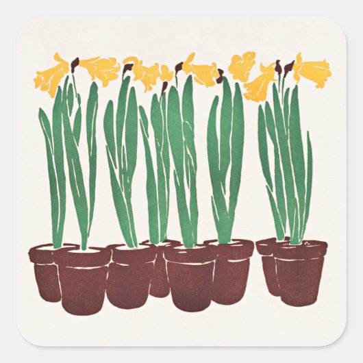 Sticker Carré Illustration vintage des fleurs, 1898, (Devant)