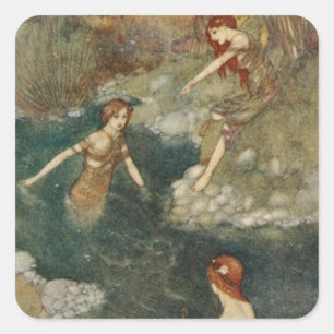 Sticker Carré Illustration vintage Edmund Dulac Tempest