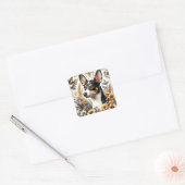 Sticker Carré Illustration vintage Rat Terrier (Enveloppe)