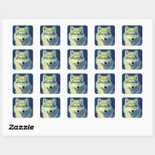 Sticker Carré Illustration Wolf (Feuille)