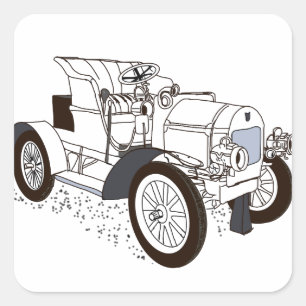 Sticker Carré illustrations de couleurs