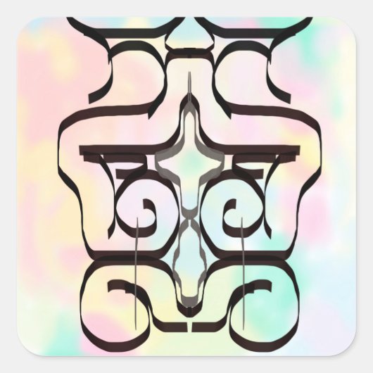 Sticker Carré illustrations de couleurs (Devant)