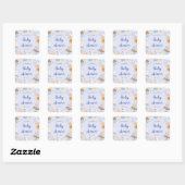 Sticker Carré illustrations de plage nautique baby shower carré (Feuille)