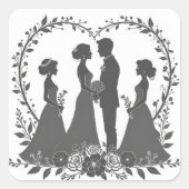 Sticker Carré Illustrations de silhouette mariage (Devant)