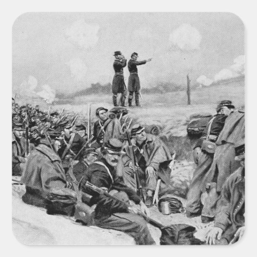 Sticker Carré Ils attendaient l'ordre de facturer (Devant)